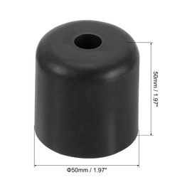 sourcing map Furniture Feet, 2"x 2" Round Plastic Furniture Legs Black Base Floor Protector for Sofa Cupboard Table Chair, 4 Pcs