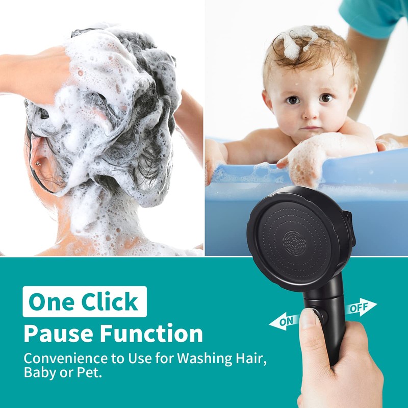 MIAOHUI Modern Handheld Shower Head with On/Off Switch, 3 Spray