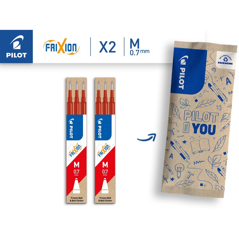 PILOT Frixion Refills 0.7 - Set of 2 with 3