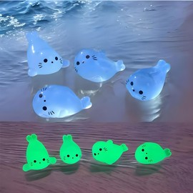 RUIFEN Night Light Cute Little Seal -60 Pieces Resin Home Decoration Set, Suitable for Room and Bookshelf Decoration, with 4 Shapes: Side Lying, Prone, Supine, and Head up
