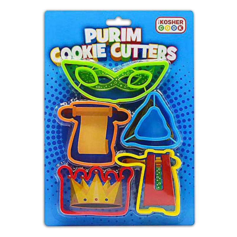 Purim Cookie Cutter Set – Plastic Set – Includes Gragger,