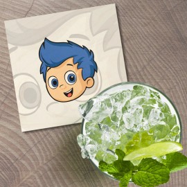 Unbranded Bubble Guppies Cartoon Gil Face 4'' X 4'' Square Wooden Coaster