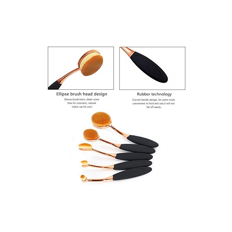 Yoseng Oval Foundation Brush 5 Pcs Toothbrush makeup brushes Fast
