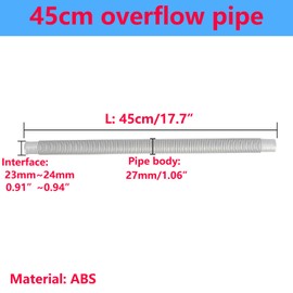 Qrity 1 Piece Flexible Waste Pipe, Universal Drain Pipe, Overflow Pipes for Kitchen Sink, 450 mm Sink Drain Hose, for Kitchen, Bathroom