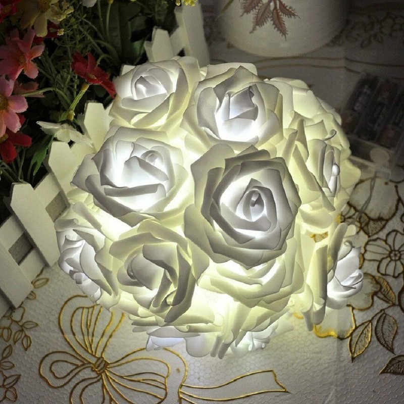 VIPMOON Rose Flower String Lights,2M 20LED Battery Operated Romantic String