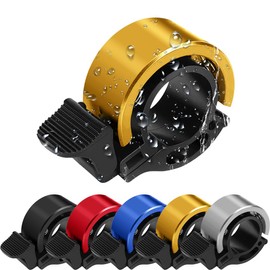 Ruayia Bicycle Bell, Bicycle Bell, Mountain Bike, Mini Bicycle Bell, Gravel Bike for MTB Mountain Bikes, Road Bikes - Gold