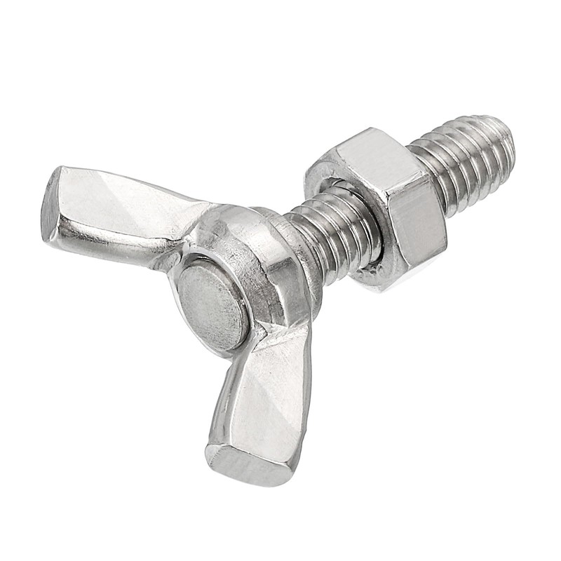 Sourcing Map 6pcs M6-1x20mm Wing Butterfly Screws Bolts with 6pcs