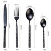 Black Silverware Set for 8 Modern Square Flatware Set Stainless