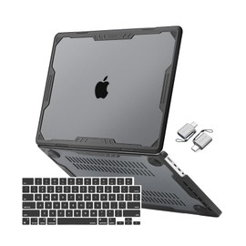 MOSISO Compatible with MacBook Pro 14 inch Case 2024-2021 Release M3 A2918 A2992 M2 A2779 M1 A2442, Symmetric Geometric Heavy Duty Plastic Hard Shell with TPU Bumper&Keyboard Cover&Type C, Black