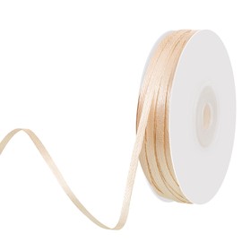 100 Yards Gold Ribbon 3mm Gift Ribbon Gold Satin Ribbon Champagne Golden Ribbon Decorative Ribbon for Gift Wrapping Crafts Christmas Birthday Wedding Decoration