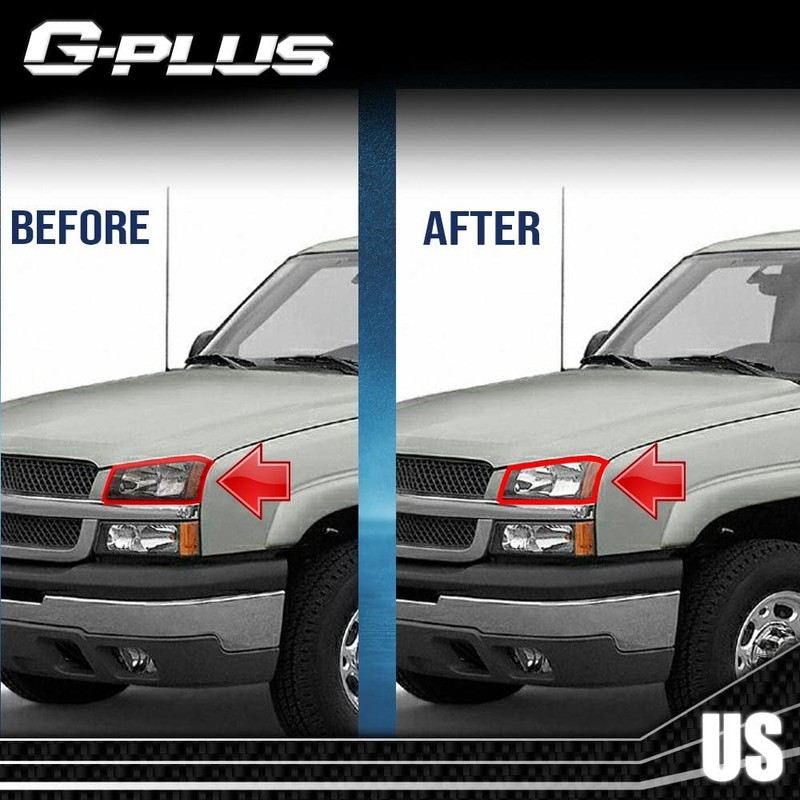 G-PLUS Front Headlight Lens Cover Compatible with 2003-2006 Chevy Silverado,