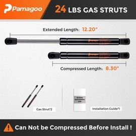 C16-03795 12 inch 24 lbs Gas Strut Shocks Lift Support for Leer Pickup Truck Camper Shell Rear Side Window Tool Box Lid Canopy Door Support, 12" Gas Spring by PAMAGOO 2 Pack