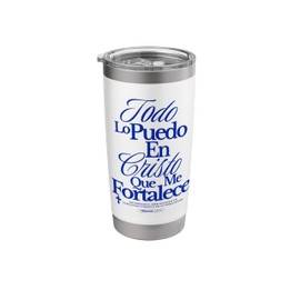 Christians Quote in Spanish Christian Bible Verse Quote Stainless Steel Insulated Tumbler