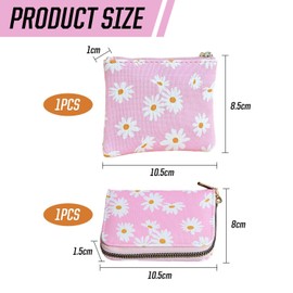 YSDYY 1-Piece Id Card Bag, 1-Piece Wallet, Daisy Printed Storage Bag, Multi-Function Wallet, Women's Pink Wallet, Credit Card Holder Wallet