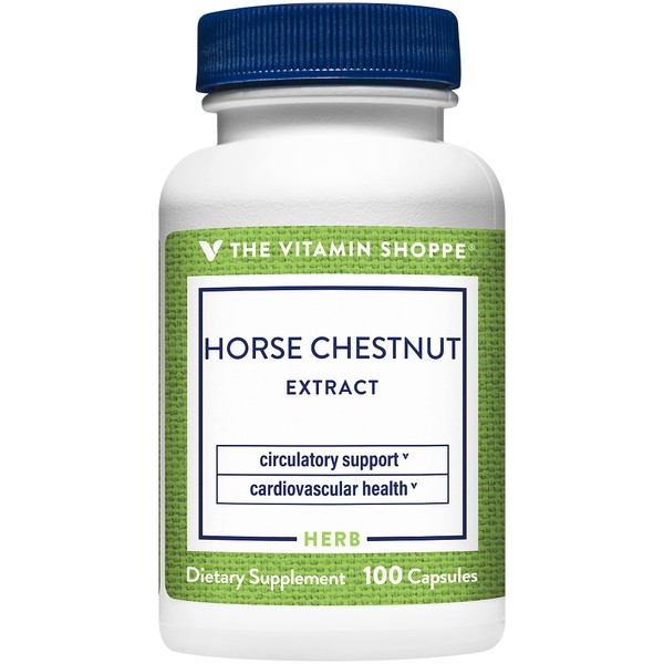 The Vitamin Shoppe Horse Chestnut Extract 260mg - Herbal Supplement with 22% Aescin, Supports Vein & Vascular Health (100 Capsules)