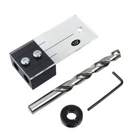 Dowel Drilling Guide Jig Straight Pocket Hole Jig Locator Step Drill Bit Woodworking Tool 1/2”