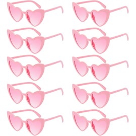 10 Pares lentes para fiesta, Lentes en Forma de Corazon Vintage Heart Sunglasses