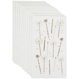 C.R. Gibson Guest Dinner Napkins, Yay - Gold Foil, Die Cut Scallop - Edge 3-Ply, 16 Count (TW8-25508)