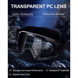 abtong Motorradbrille, Crossbrille ATV Dirt Bike Off Road Racing MX-Fahrbrille Anti-Schutz Schutzbrille mit Double Lens Schaumstoff, Verstellbarer Riemen Erwachsenen-Motocross (klare Linsen)