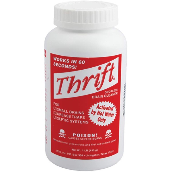 Thrift T-100 Alkaline Based 1-Pound Granular Drain Cleaner (Red, 4-Pack)