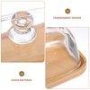 Butter Dish with Glass Lid- 18X12X10CM Clear Butter Tray for