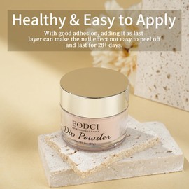EODCI Nude Color Translucent Dip Powder, Nature Jelly Dipping Powder French Pro Collection System Nail Art Starter Manicure Salon DIY at Home, Odor-Free&Long-Lasting, No Needed Nail Lamp Curing, 1 Oz