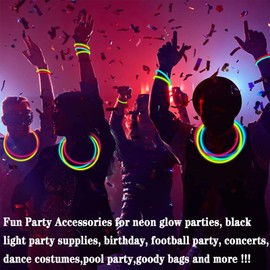TURNMEON 500 Pack Ultra Bright Glow Sticks Bulk Party Pack Glow In The Dark Party Supplies Glow Sticks Necklaces Bracelets with Connectors 8" Glow stick Light Up Toy Birthday Wedding Pool Halloween