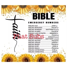 Unbranded 20oz Sublimation Tumbler Wrap Bible Emergency Numbers Ready to Press Transfer