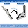 MILYARD 4 Pcs 90 Degree Folding Door/Shelf Hinge, Hidden Bracket