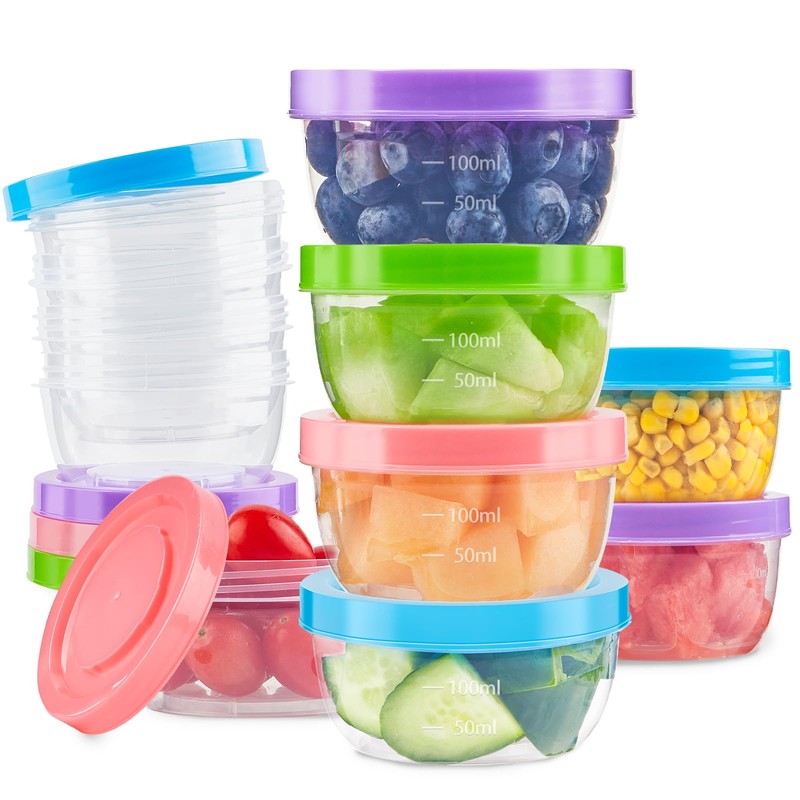 TOFLEN Reusable Small Freezer Containers 5 Oz Plastic Food Storage