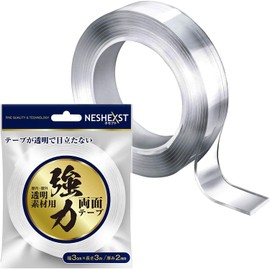 NESHEXST Double Sided Tape, Super Strong, Magic Tape, Anti-Slip, Waterproof Tape, Removable, Length 1.6 ft (3 m), Width 1.2 inches (3 cm), Thickness 0.1 inch (2 mm)