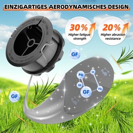 MUFUSHAN 4 Pieces Grass Trimmer Replacement Spool, Spool Cover for Bosch UniversalGrassCut 18 18-26 18-260 F016800570 (Length: 6 m, Thickness: 1.6 mm)