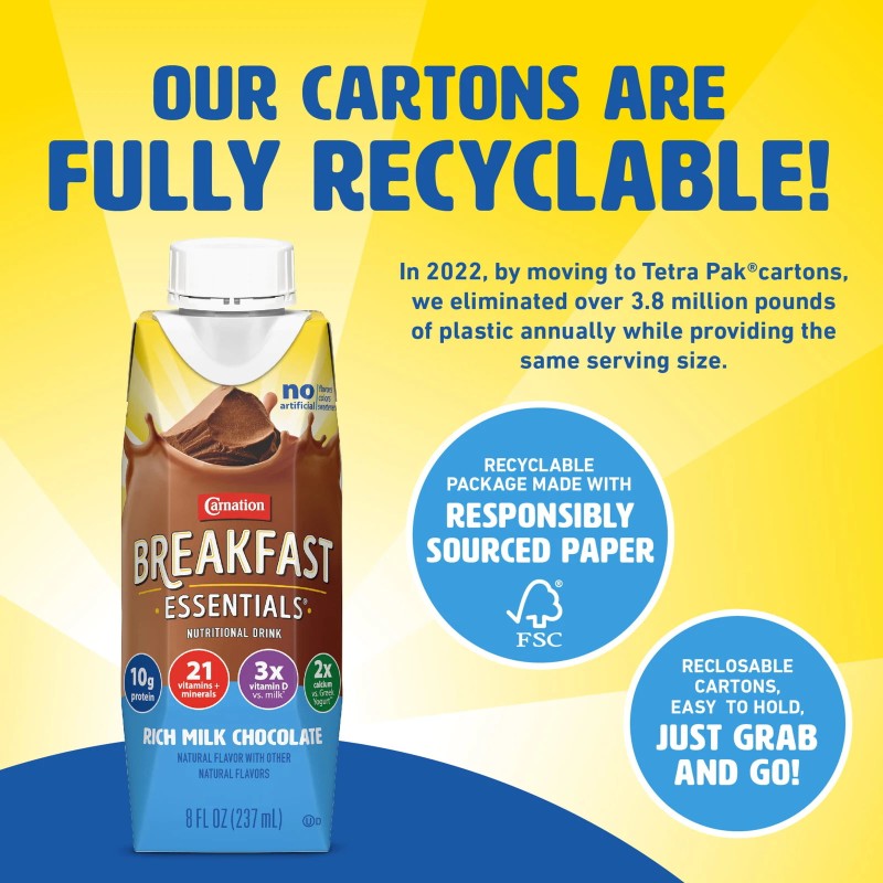 Essentials Nutritional Protein-Packed Drink Shakes, 8 fl oz, 12 Pack