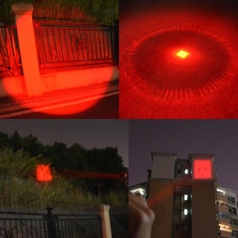 WAYLLSHINE 4 Pack Red Light Flashlight Single Mode Red LED