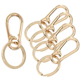 Coufce 5 Pack Gold Mini Carabiner Clip Quick Release Keychain Clip for Dog Leashes, Key Rings, and Flagpole Rope