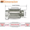 2.75 inch Exhaust Flex Pipe, 2.75" x 3.7"w, Stainless Steel