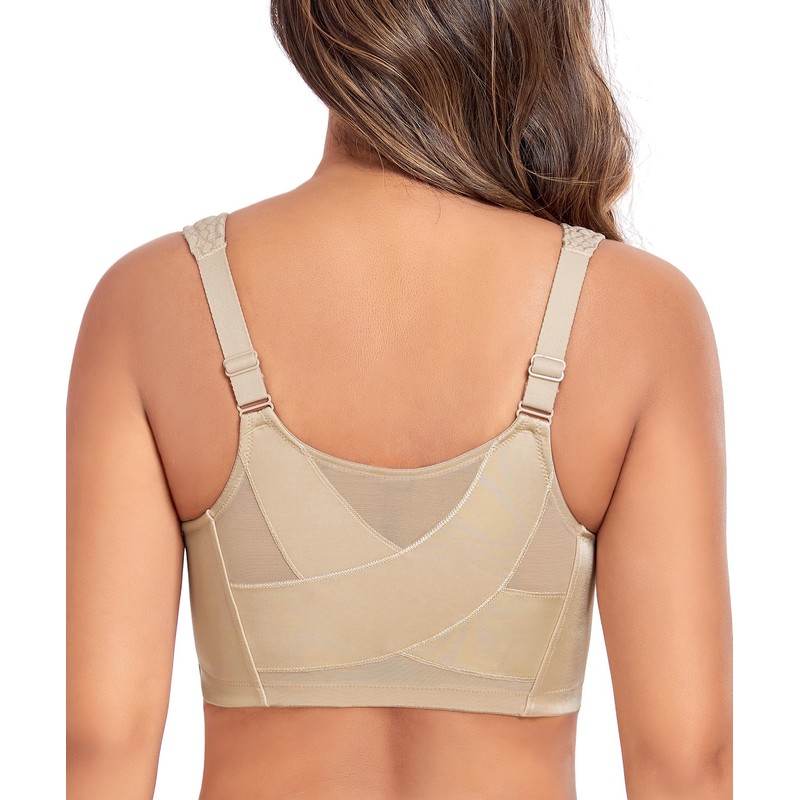 Curyon Women’s Minimizer Bra Front-Close Bras Wireless Full Figure Wirefree