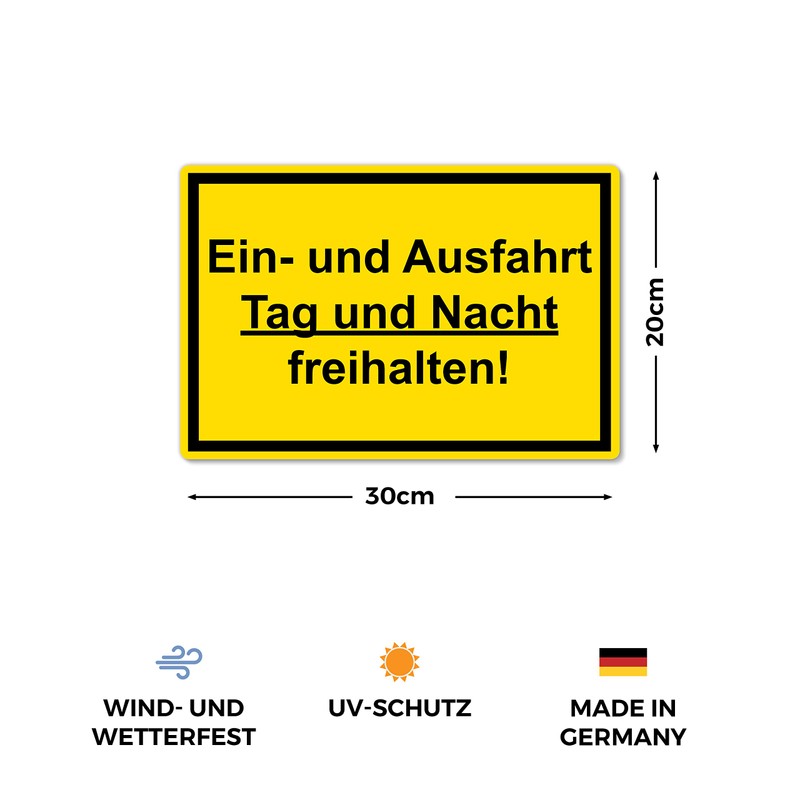 Strobo Einfahrt und Ausfahrt freihalten Sign, 20 x 30 cm,