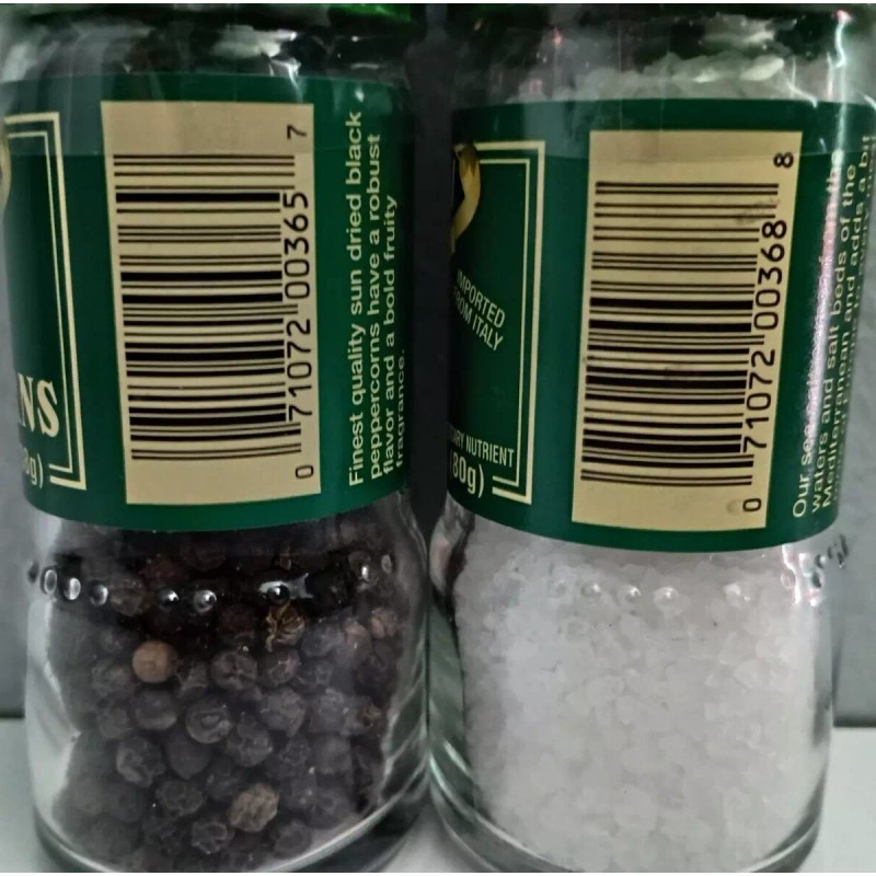 Alessi® Coarse Sea Salt and Whole Black Peppercorns Grinder Set