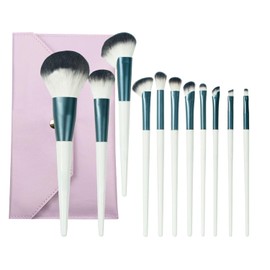 Derpilo Makeup Brushes Set, 11 Pieces, Popular Makeup Brushes, Fiber Bristles, Soft, Skin-friendly, Good Powder-Content, Makeup Brushes, Everyday Makeup, Portable, Makeup Brushes, For Sensitive Skin