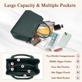 IGOLUMON Handbags for Women PU Leather Women's Top-Handle Bags Designer Handbags for Women Anti Theft Tote Bag with Pompom