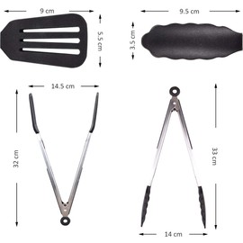 Kitchen Tongs with Resting Gadget, 12 Inch Spatula Tong, Stainless Steel Non-Stick Basic Cooking Tong, Suitable for Baking, Frying, Serving