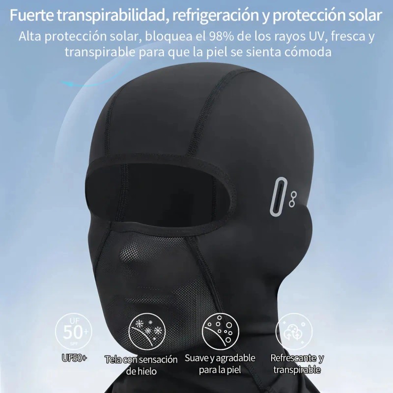 2 Pack Balaclava Negro Unisex Pasamontañas Térmico Uv+ Moto