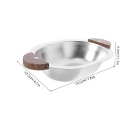 CIYODO Elegant Double Handle Bowl Mix and Serve Stainless Steel with Wooden Handle Great for Salads Desserts and More