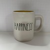 Rae Dunn HAPPINESS Mug - yellow inside - Ceramic