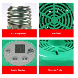 Zerodis Chicken Coop Heater 300W, Automatic Temperature Control, Gently Heats Air for Chicks, Reptiles, Kennels, Safe and Reliable