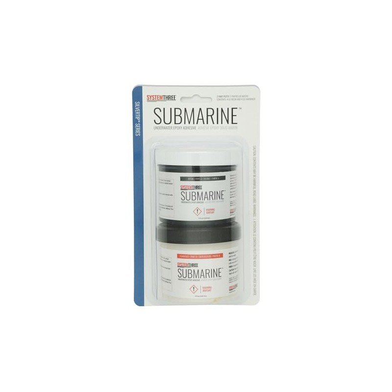 System Three Submarine Underwater Epoxy Paste Adhesive, 8oz Kit