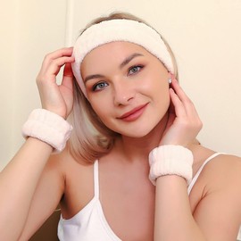 Diadema Skincare, 6pcs Diademas Mujer, Diadema de Spa Facial, Diademas de Maquillaje y Pulsera, Toalla Microfibra Cabello, para Cuidado de la Piel, Desmaquillaje, Ducha (Gris y Negro)