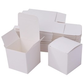 Rubonarie Mini Gift Box Paper Box Wrapping Box White Box 50 pcs (White 6x6x6cm)