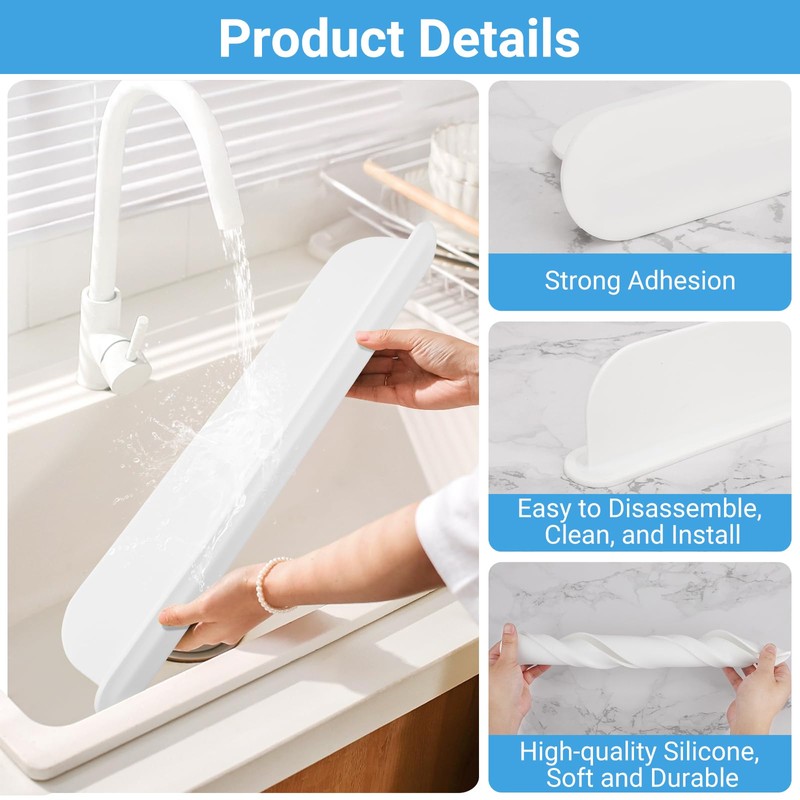 AIZOE Silicone Sink Splash Guard, Splash Guard for Kitchen Sink